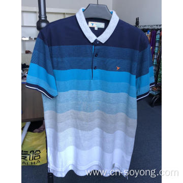 Men's Yarn dyed Jacquard pique polo shirts